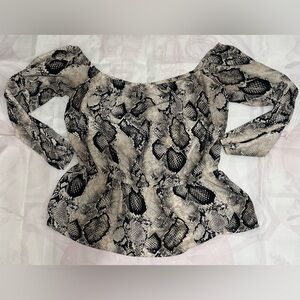 Snake Print Off-Shoulder Top